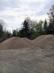 This is the compost area at Skylands. On one side, we store all the pink gravel for the winter.