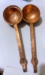 When Dolma returned to work after three weeks in Nepal, she gifted me with this antique copper tea strainer. It is so beautiful and so special. Thank you, Dolma - so glad you enjoyed your trip home.
