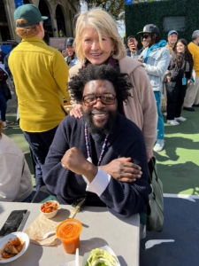 Here I am with musician, record producer, disc jockey, and actor, Questlove. He was there eating and supporting his friend and bandmate Black Thought, who spoke on one of the panels.
