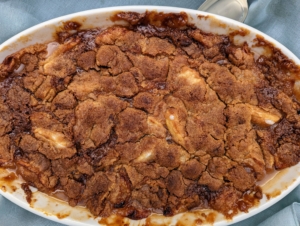 Here's the apple crisp fresh from the oven. I always like to make a homemade treat for those who visit my farm.