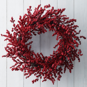 Remember when I showed you how to make your own cranberry wreath? That project inspired this one, now available on Martha.com. And... this Faux Berry Wreath will last for many more years.
