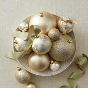 Are you decorating your tree? This is my Champagne Shatterproof Ornament Set complete with 75 shatterproof pieces that will fill the spaces and sprigs on the tree in a cohesive, elegant fashion. The baubles come in an assortment of metallic tones with shiny, satin, flitter, and frosted white finishes, so there is a balance of sparkle, shine, and luster among the lights. Best of all, they’re durable, safe, and yes, shatterproof.