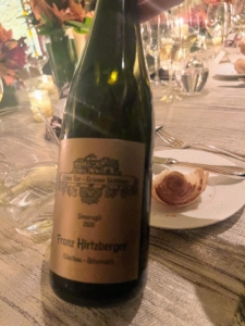 With this course, guests enjoyed Grüner Veltliner, Smaragd, Rotes Tor, Franz Hirtzberger, Wachau, Austria 2020. This white wine has a delicate tobacco spice flavor with juicy yellow apple fruit and hints of herbs and orange zest.