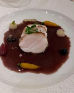 The monk fish was finished with a bordelaise sauce - a classic French sauce named after the Bordeaux region of France. The sauce is generally made with dry red wine, bone marrow, butter, shallots, and sauce demi-glace.
