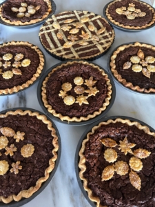 And did you see my Instagram page @MarthaStewart48? I made 22 pies for my hardworking staff here at the farm. Each chose from chocolate pecan, pecan, butternut squash, or lemon curd. All the pies were wrapped carefully in cellophane and labeled for each recipient. I handed them out before they left for the Thanksgiving holiday.