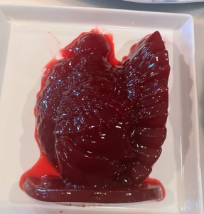 We used the same molds to make these beautiful cranberry gelatin turkeys.