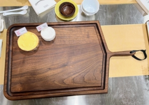 At each charcuterie board station was a beautiful cutting board from Khem Studios, an American Made maker featured on Martha.com. These are Walnut Mega Whale Bone Cutting Boards - handmade using locally sourced, kiln-dried hardwoods.