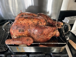 And finally, the centerpiece of the meal, my Herb Roasted Turkey 101 to feed the group of 17.