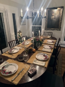 Sabrina's boyfriend's mom, Gina, set a beautiful harvest table and served a hearty meal of "Turkey Day" favorites.
