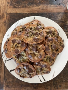My friend Christopher Spitzmiller came to my home for Thanksgiving. You may have seen his photo in yesterday's blog. He brought a plate of delicious chocolate chip cookies. They were all devoured.