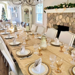 SVP of Marketing for Martha Stewart and Emeril Lagasse, Stella Cicarone, hosts Thanksgiving every year. This is her table setting.