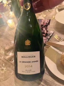 Each course was also paired with a wine. The tuna was served with Bollinger Champagne, La Grande Année, 2014.