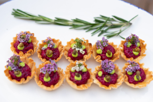 And these are some of the canapés which were pased around - beet tartare. (Photo by Deitch Pham LLC for Bank of America)