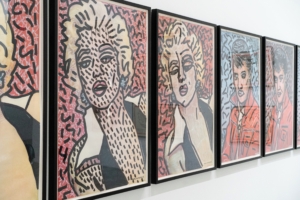 Keith Haring also made these lithograph posters of Marilyn Monroe and Elvis Presley, 1981. (Photo by Deitch Pham LLC for Bank of America)