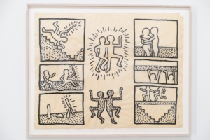 Here's another of Keith Haring’s iconic works. This one is Untitled, 1981, Acrylic on vellum, measuring 42 by 54 inches. (Photo by Deitch Pham LLC for Bank of America)
