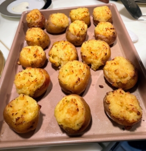 And here are the twice baked potatoes fresh from the oven.
