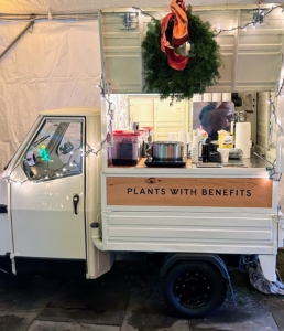 Here is the oHHo mini truck featuring their "Plants with Benefits" slogan.
