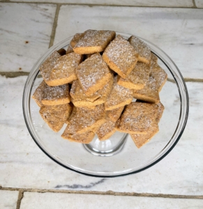For dessert, delicious brown butter shortbread cookies. A perfect meal after a good and successful time shopping and supporting my community's small businesses. I hope you get the opportunity to "shop local" this holiday season.
