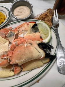 For dinner, I went to one of my favorite Miami stops - Joe’s Stone Crab restaurant. It is the place to go for this deep sea delicacy. Be sure to see more of my photos on my Instagram at @MarthaStewart48.