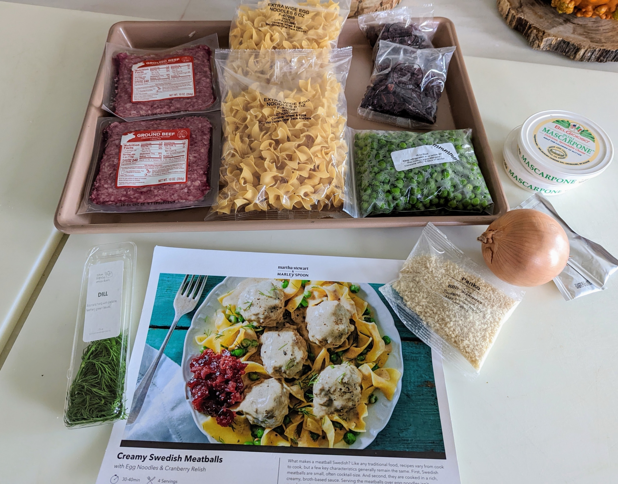 Creamy Swedish Meatballs with Egg Noodles & Cranberry Relish from