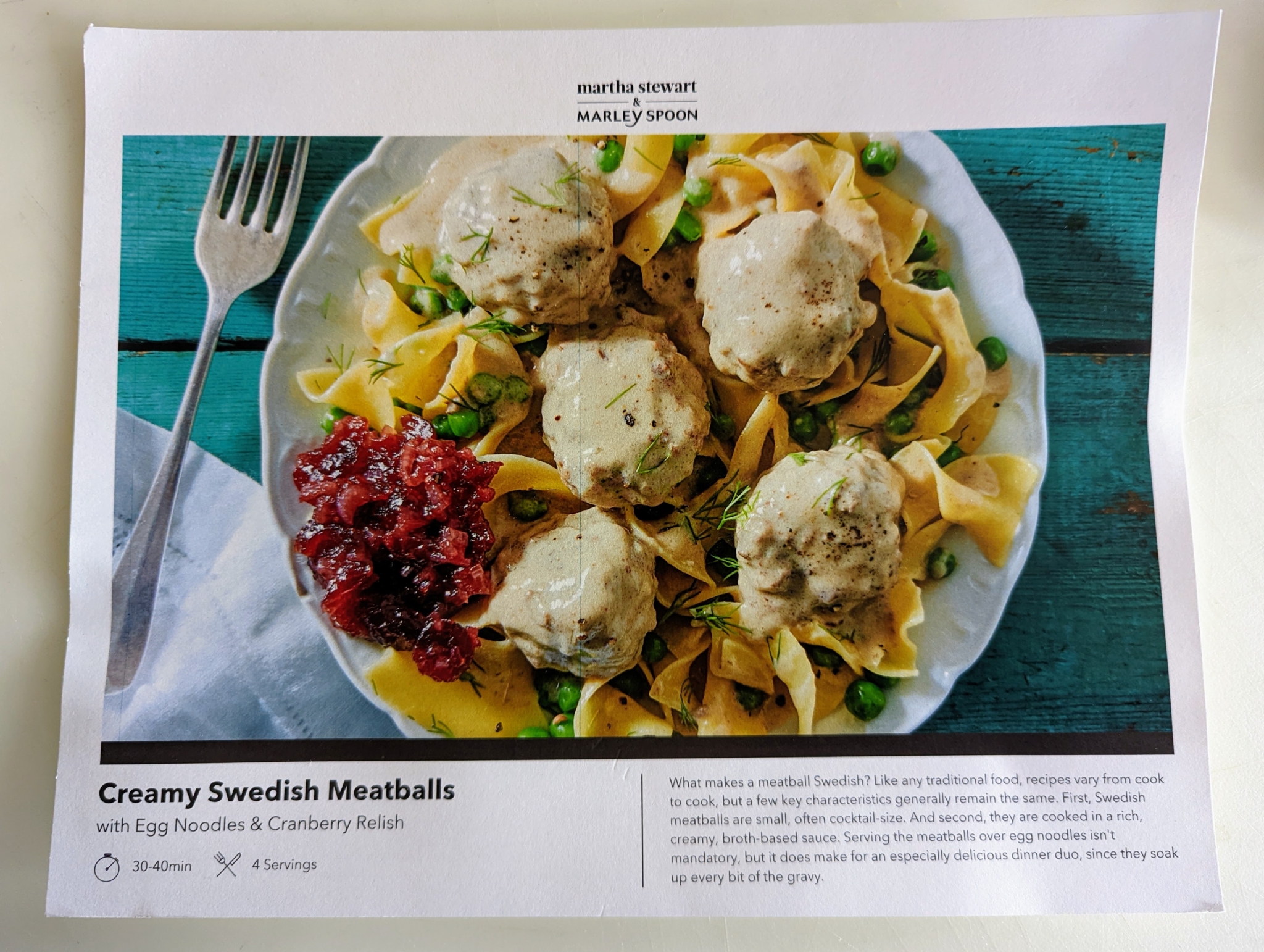 Creamy Swedish Meatballs with Egg Noodles & Cranberry Relish from