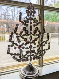 On my windowsill, we used these cheerful Flat Jeweled Pedestal Trees from my collection on QVC.