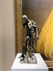 There are so many magnificent pieces to see at The Winter Show. It is a great place to learn about antiques, their history, and possibly shop the booths. This sculpture is by Auguste Rodin (1840-1917) called L'Un des Bourgeois de Calais: Pierre de Wiessant. It was cast c. 1905 and measures 17 3/4 inches. Its Exhibitor is Bernard Goldberg Fine Arts, LLC