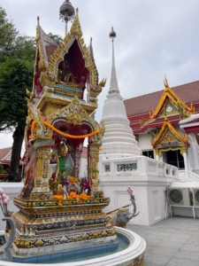 Thailand is a Buddhist country, so it is well-known for its many Buddhist temples. Chhiring and Mingmar visited as many as they could while in Bangkok.