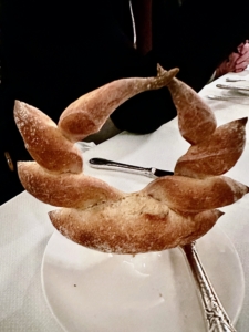 Next was a wonderful dinner at Daniel with friends. We started with baguette épi. Épi resembles an ear of wheat and is often made with French baguette dough.