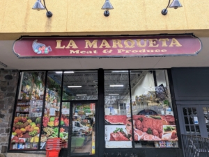 I love to shop locally whenever I can. It is good to support small businesses in one's neighborhood and the proprietors are often very knowledgeable and helpful. This is La Marqueta, a meat and produce store in Mt. Kisco, New York.