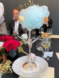 For dessert, we enjoyed an Original David Burke Cake-top Tree with bubble gum whipped cream and cotton candy.