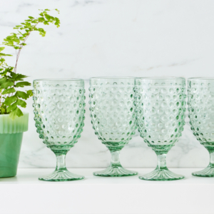 Serve beverages in my Chauncey 14.2 ounce Hobnail Handmade Glass Goblets - so much fun to use any time of year for homemade iced teas, fruit-infused beverages, cocktails, ice water, and more.