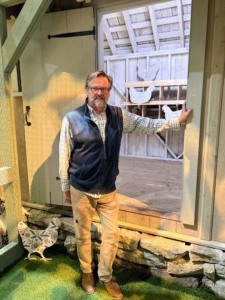 This is James Dunn of Vintage Millworks, who sourced all the reclaimed wood, windows, and hardware to complete the designed coops.
