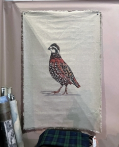 Madison James showcased this handmade avian wall hanging.