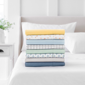 In "The World of Martha" we also offer a large variety of sheet sets in a wide range of colors and patterns - all made with high quality cotton for the utmost comfort.