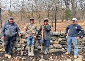 It's a lot of work to be a good mason. Here's Rolando's crew stopping for a quick photo before heading stacking again. Pictured here are Rolando, Eddie, Hugo, and Martin. Thanks guys! It looks great!