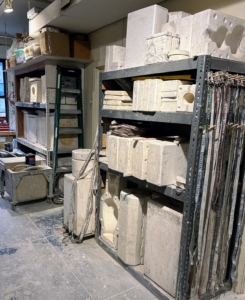 This area is where all the plaster molds and straps are kept.