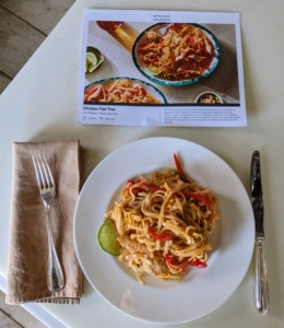 After just a few minutes, our Chicken Pad Thai with Peppers, Peanuts & Lime looks great just like the photo. Serve with a lime wedges on the side and it's ready - a delicious meal on a very cold winter day. Be sure to visit Martha Stewart & Marley Spoon today and sign up!
