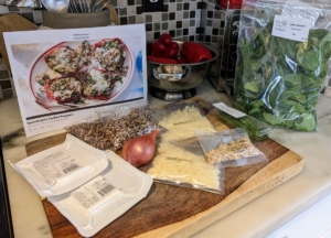 Our Martha Stewart & Marley Spoon meal kits are great. All the ingredients are sourced to local quality purveyors and growers – just choose the dishes the week before, and pick the day of delivery – it’s that easy!