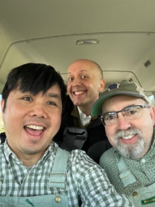 Andrew, Bernie, and Dennis first met through "Martha Moments" - listen to their stories on my podcast. They then traveled from their home states to attend my "Great American Tag Sale" last year. Here they are on the shuttle van.