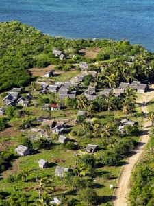 Our daily excursions started from the helicopter. Here is a view of one of the villages. Madagascar is among the world's poorest countries. Day-to-day survival depends largely on natural resource use such as harvesting seaweed, drying it out, and then exporting to other countries.