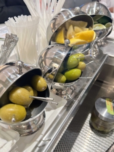 At the bar, garnishes are always cut and prepared fresh for our cocktail service.