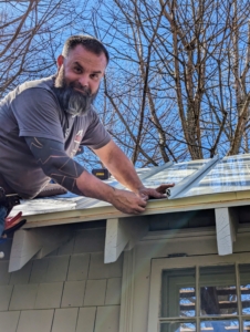 Here is Richard explaining how the snap-lock roof panels work. It uses one-inch seam clips which work best on roofs that have a minimum roof pitch of 3:12 or greater. The clips also eliminate the need for any screws.