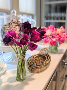 These tulips are on the counter in my servery, where I can see them every morning on my way to my kitchen. What tulips are in your garden? What colors are your favorites? Share with me in the comments section below.