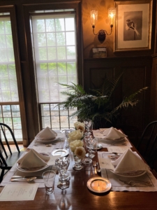 A second table was set on the opposite side of the room - also with charming cut flowers from the garden.