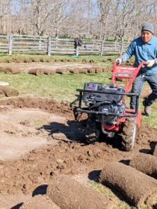 Then, we called in Phurba - our resident rototilling expert here at the farm. Phurba rototilled every bed twice, going down at least eight inches of the existing soil.
