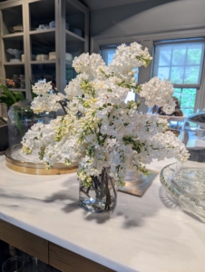 And here is an all white lilac arrangement in my servery. These flowers are so pretty. Lilacs have been well-loved by gardeners for so many years. They are tough, reliable, and ever so fragrant. I hope this inspires you to grow lilac, the “Queen of shrubs.” It will quickly become one of your favorites in the garden.