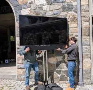 Large televisions by Samsung were also placed in the courtyard and in my Carriage House.