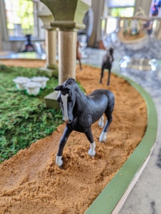 And the miniature horse figurines are from Schleich.