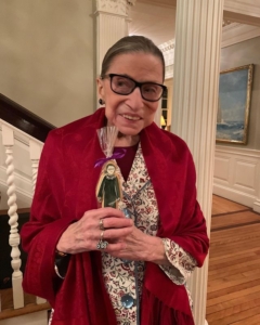 Here is the late Associate Justice of the Supreme Court herself, Ruth Bader Ginsberg, several years ago holding her own favor.